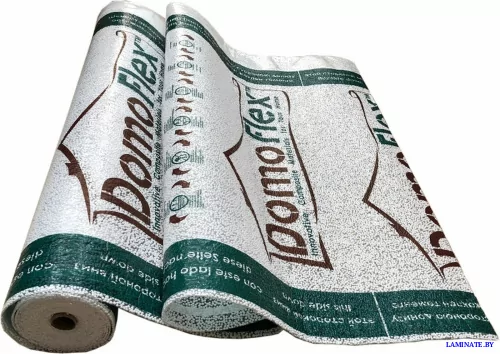 Подложка полимерная композитная DomoFlex (зеленый) 10м*1м*3мм, с клеевым клапаном/рул.10м2